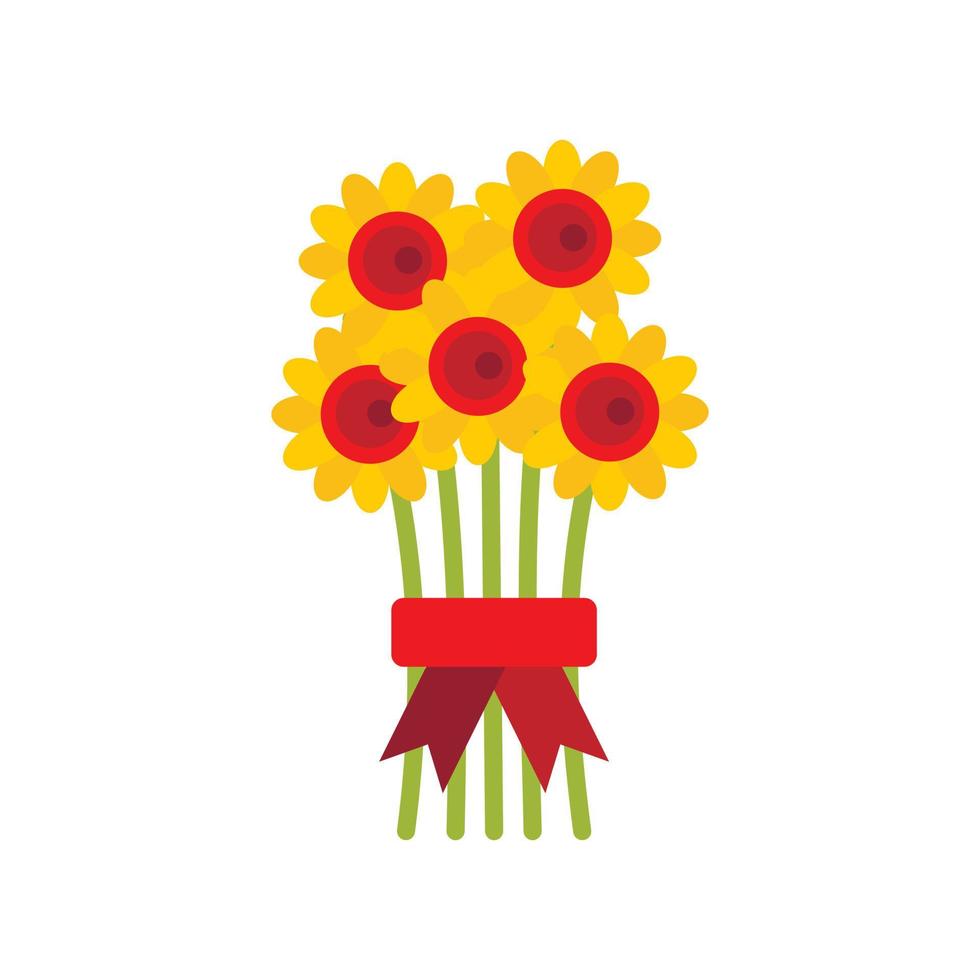 icono de ramo de flores, estilo plano vector