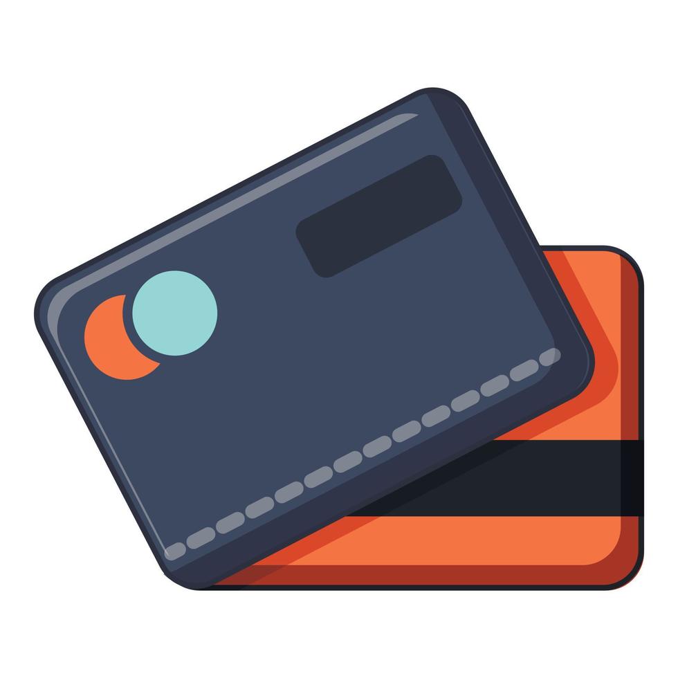 Credit cards icon, cartoon style vector