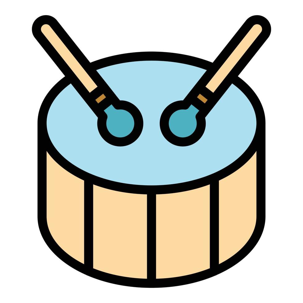 Drum bass music icon color outline vector