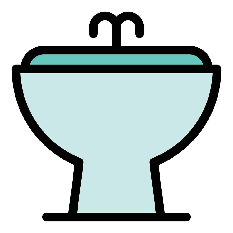 Ceramic bidet icon color outline vector