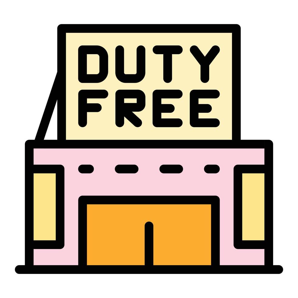 Duty free shop icon color outline vector