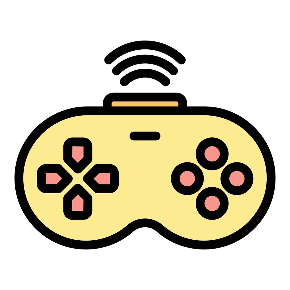 Joystick remote control icon color outline vector