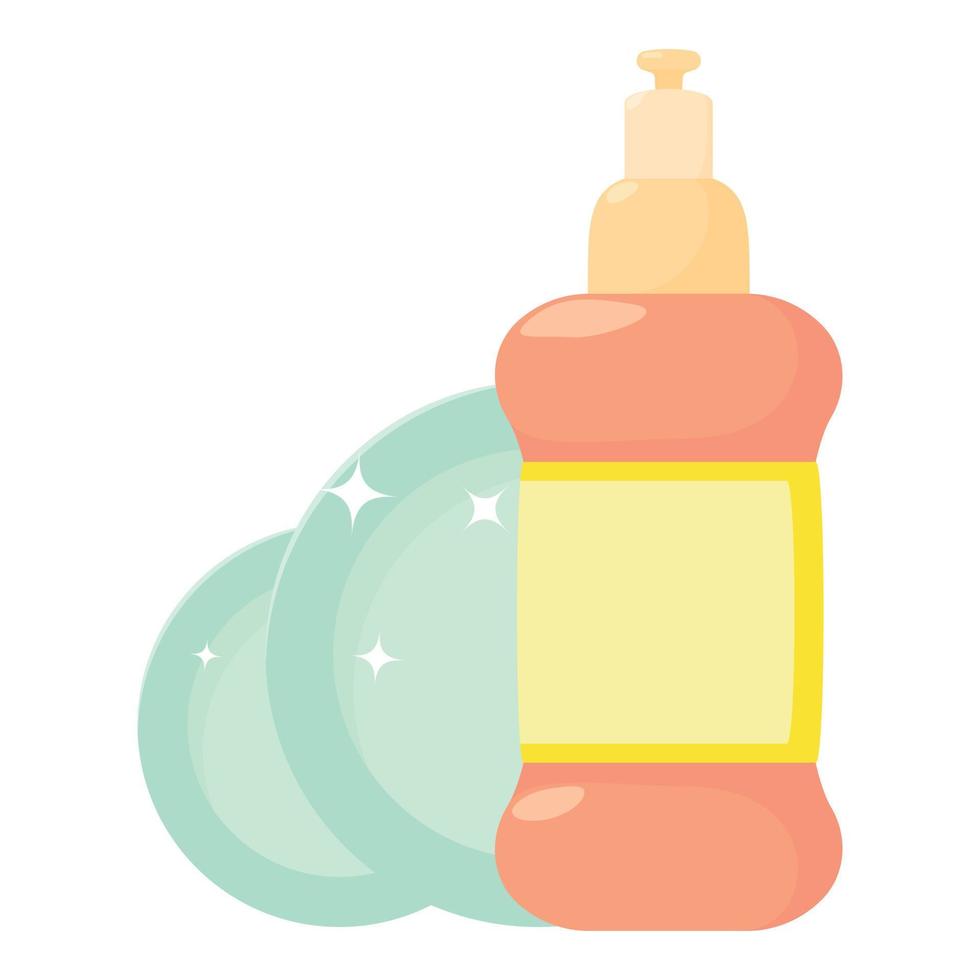 Dischwashing liquid icon, cartoon style vector