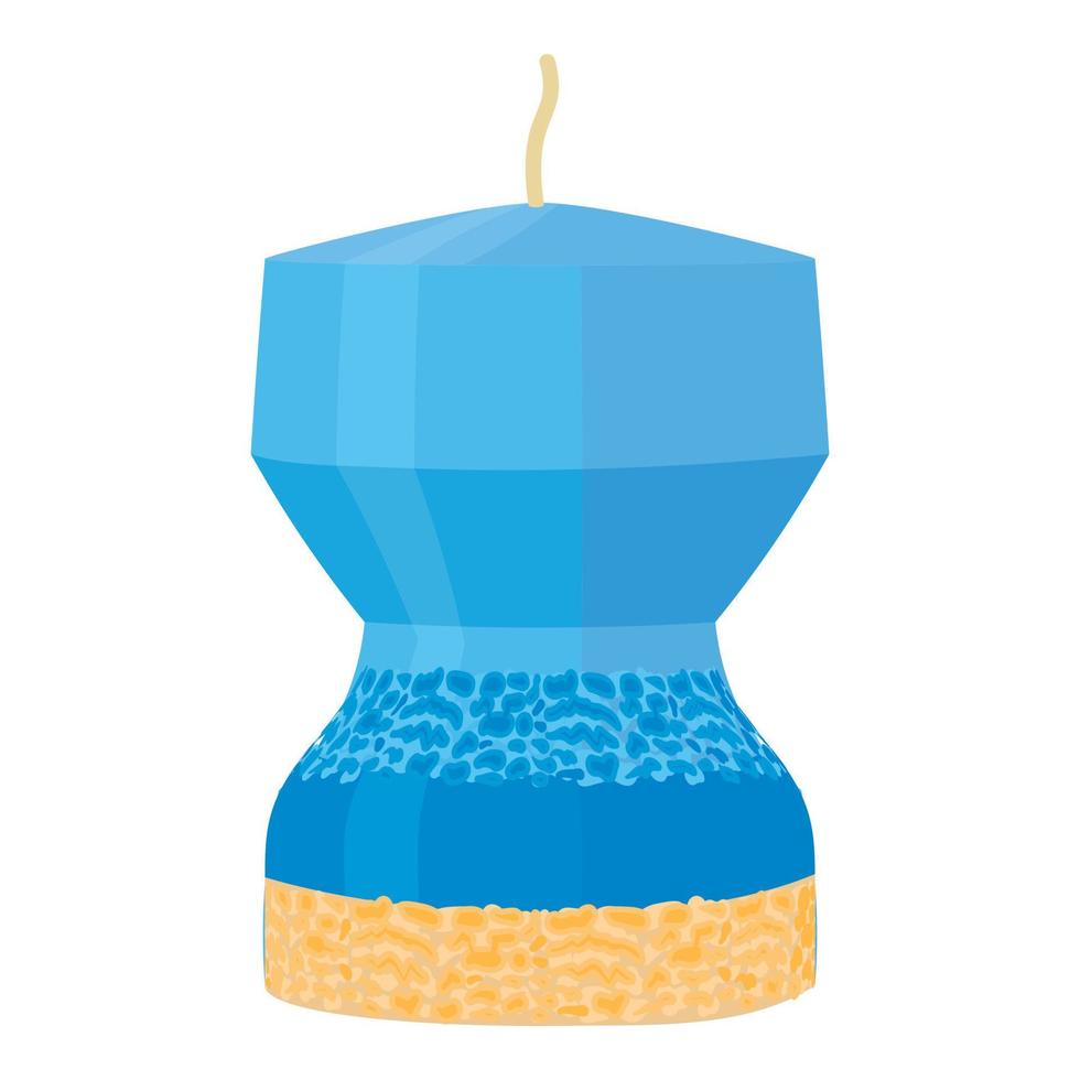 icono de vela azul, estilo de dibujos animados vector