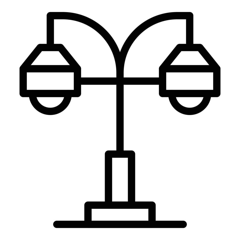 vector de contorno de icono de lámpara colgante. luz de casa