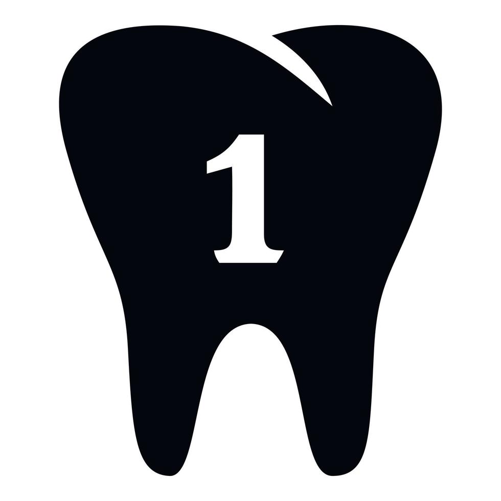 icono del primer diente, estilo simple vector