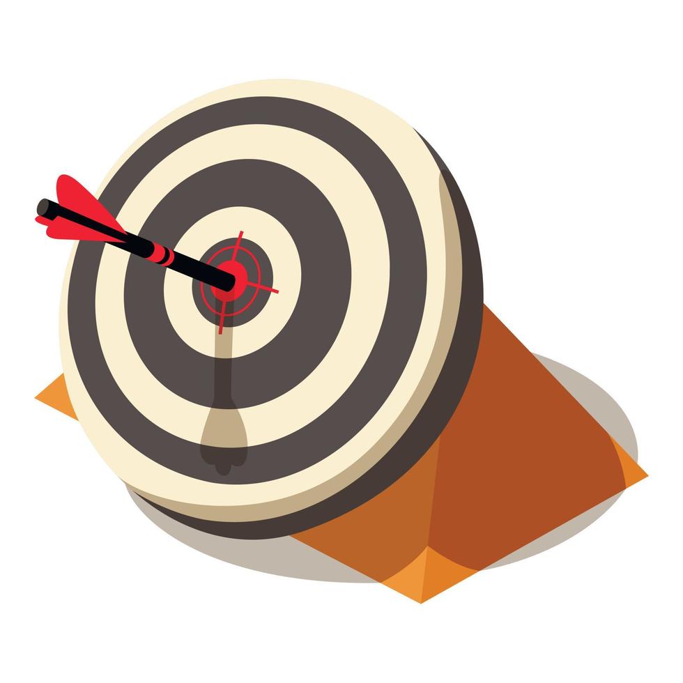 Striped target icon, isometric style vector