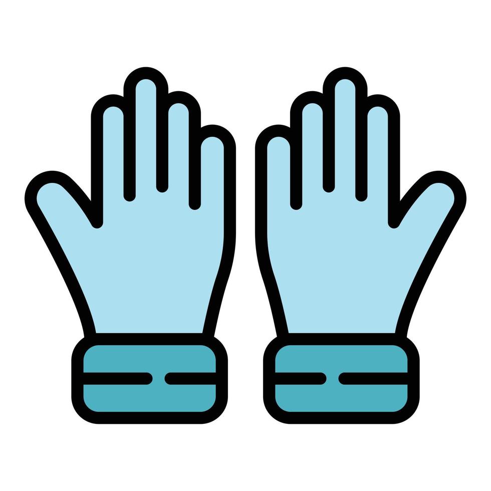 Disease medical gloves icon color outline vector