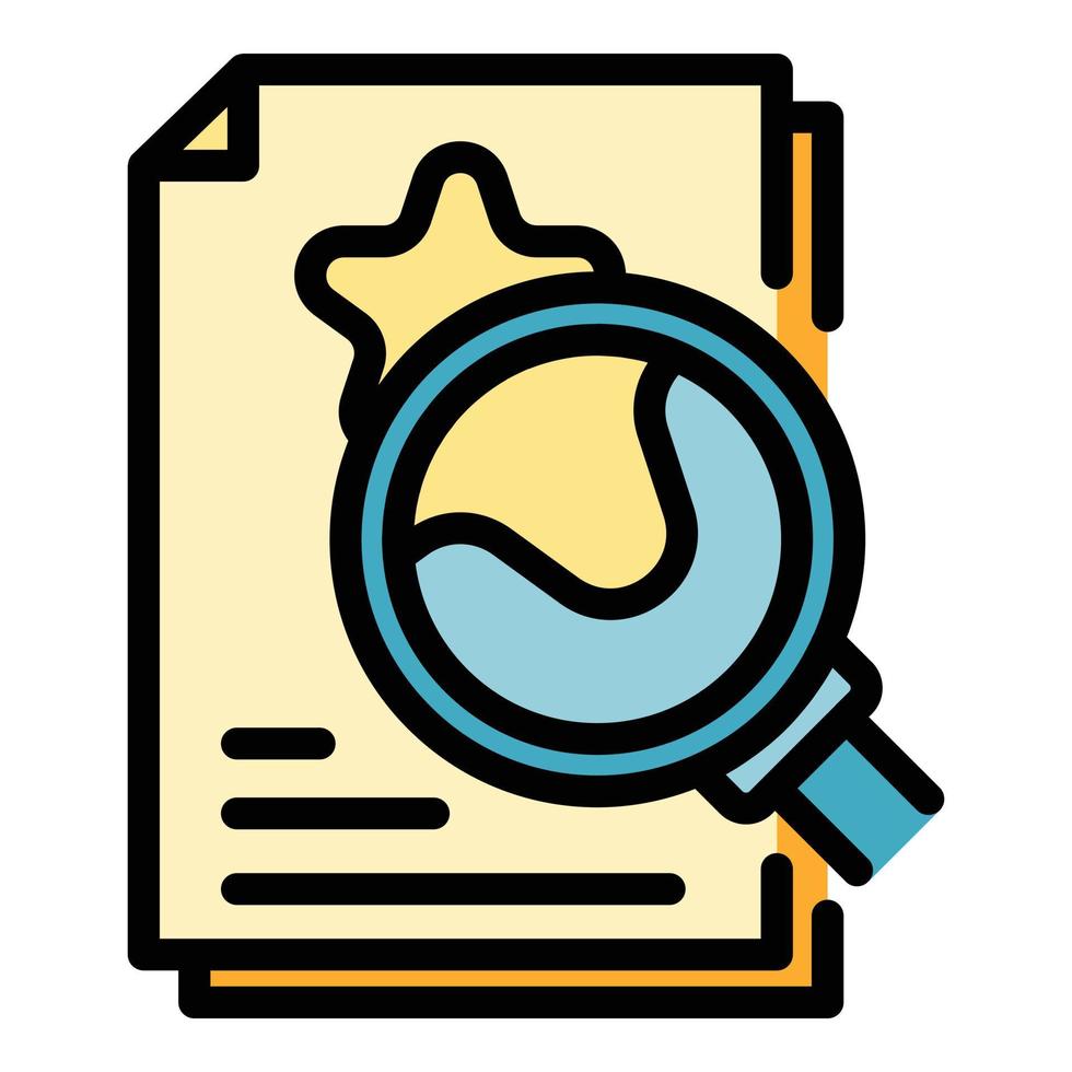 Report under magnifier icon color outline vector