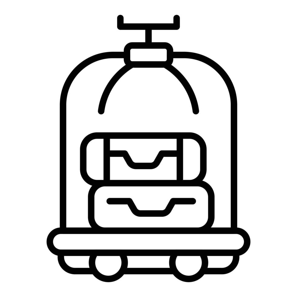 Storage trolley icon outline vector. Cart suitcase vector