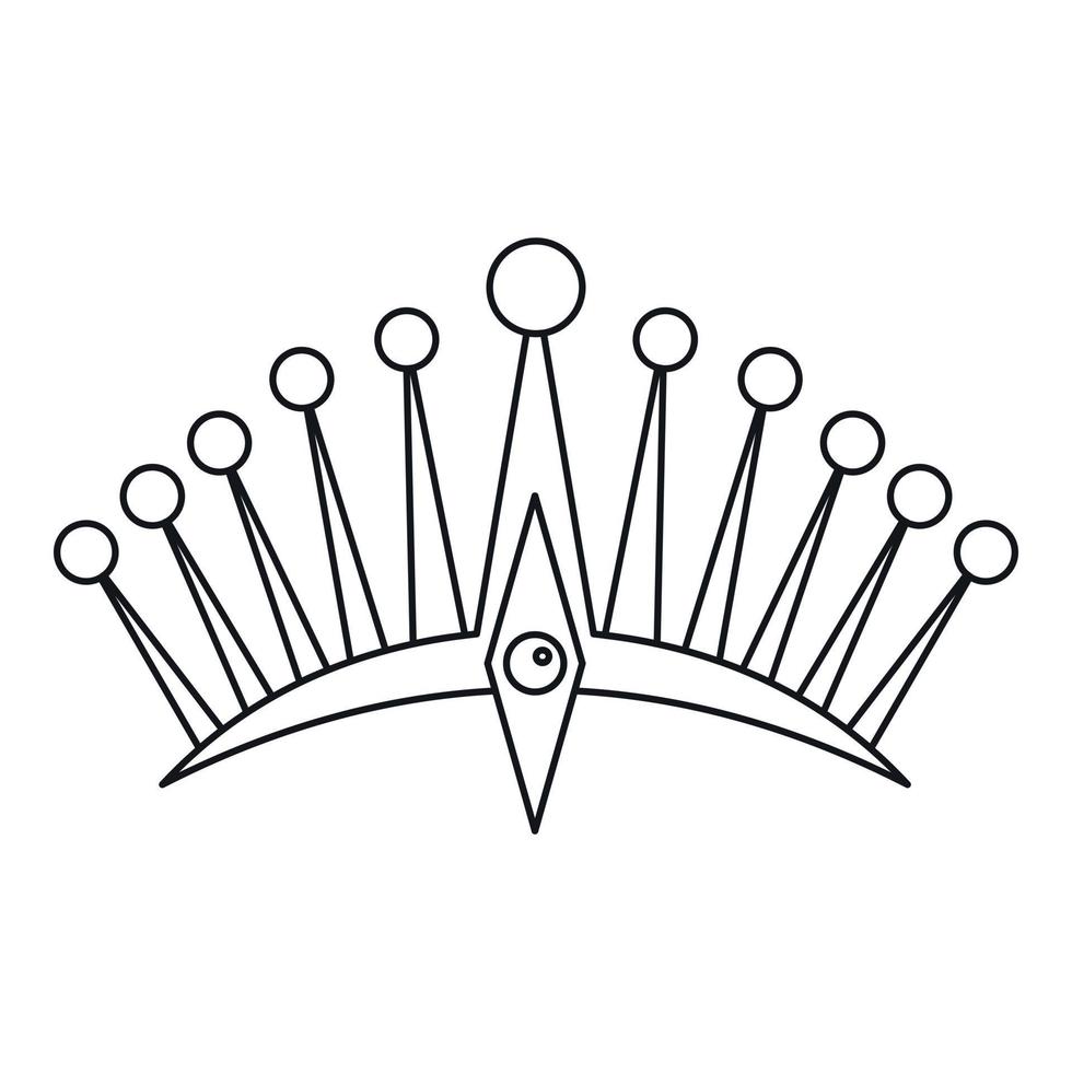 icono de corona grande, estilo de contorno vector