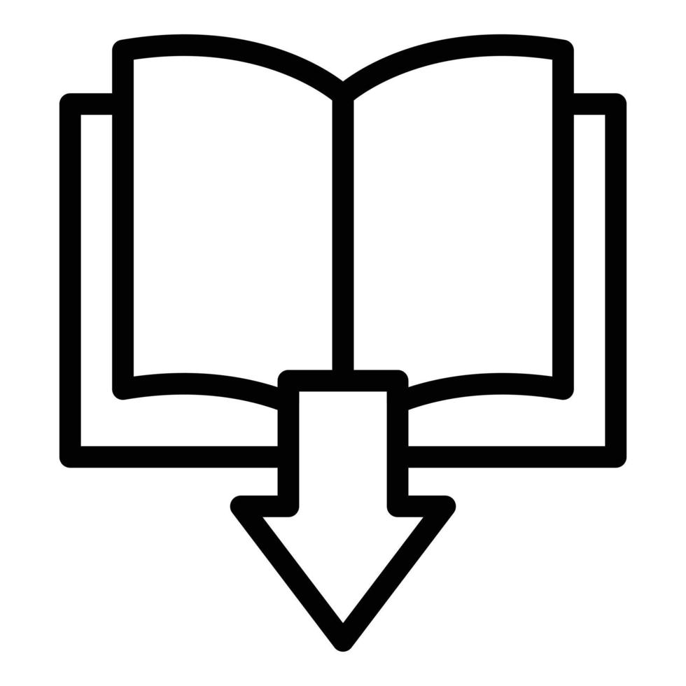 Download online book icon outline vector. Digital study vector