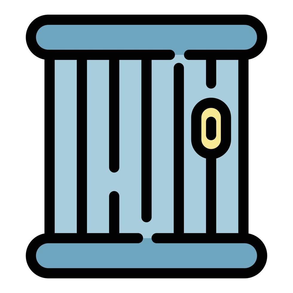 Police gate icon color outline vector