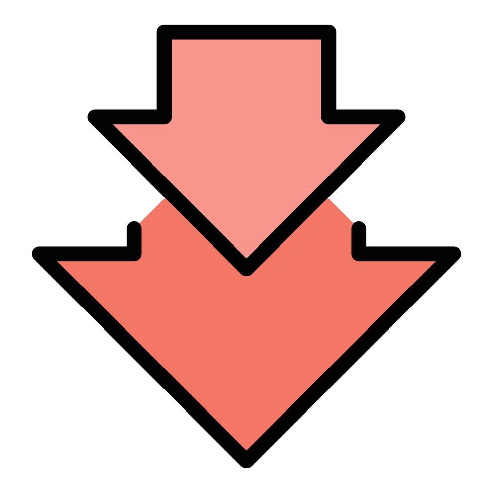 Regression arrows icon color outline vector