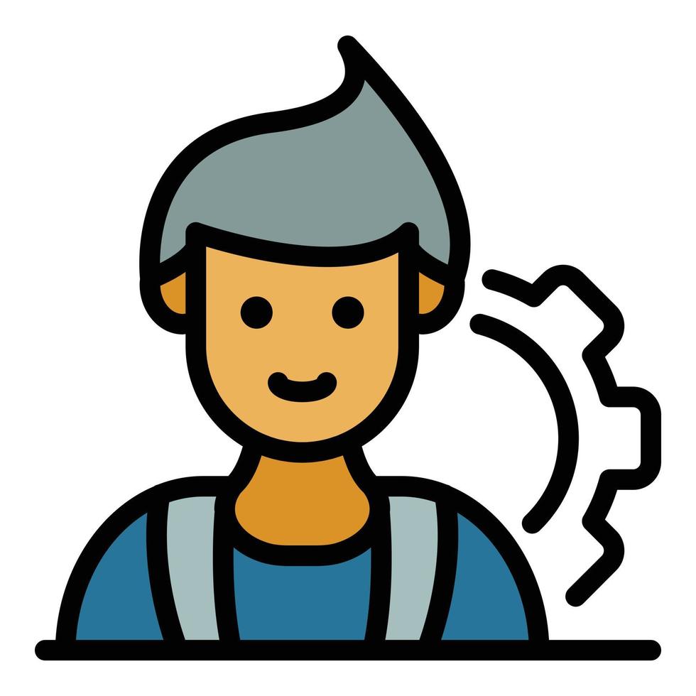 Radio engineer icon color outline vector