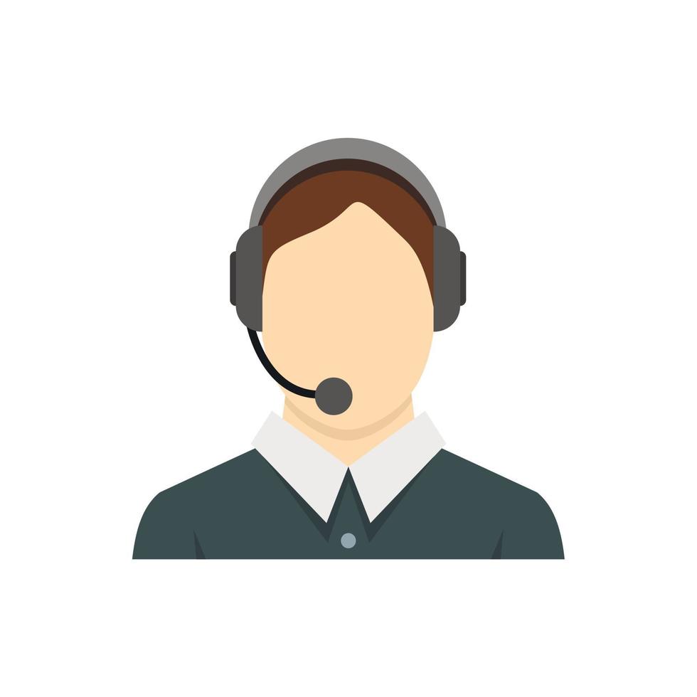 Call center operator icon, flat style vector