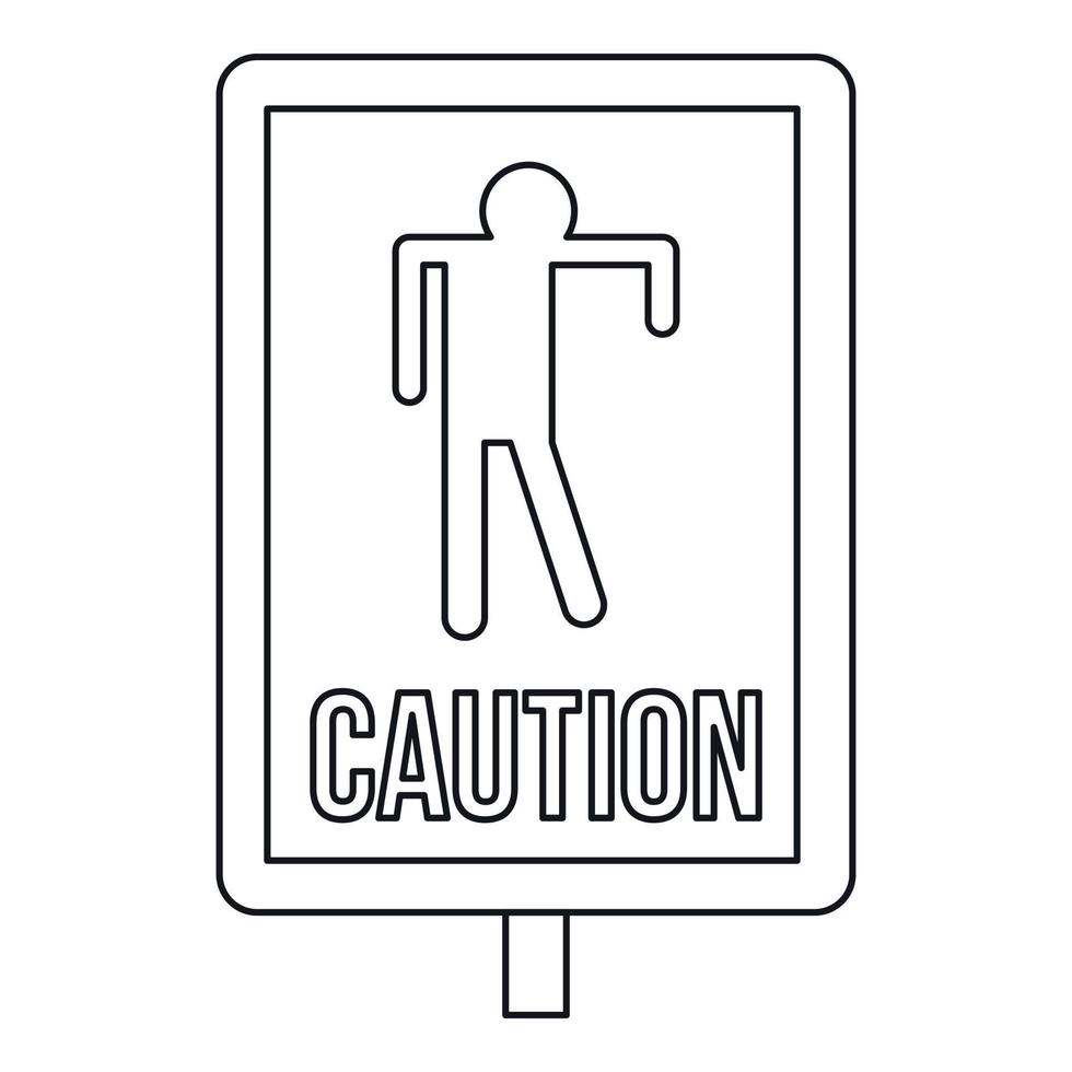 Zombie road sign icon, outline style vector