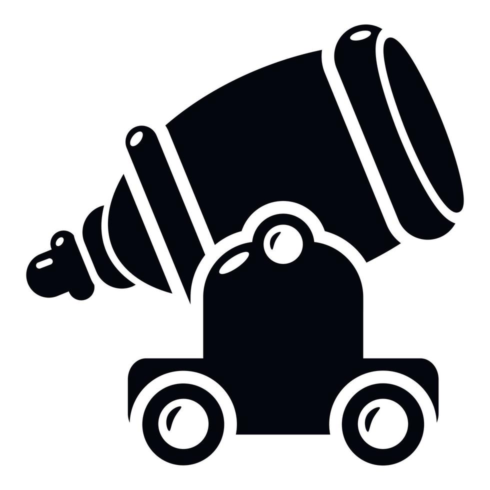 Ancient cannon icon, simple style. vector