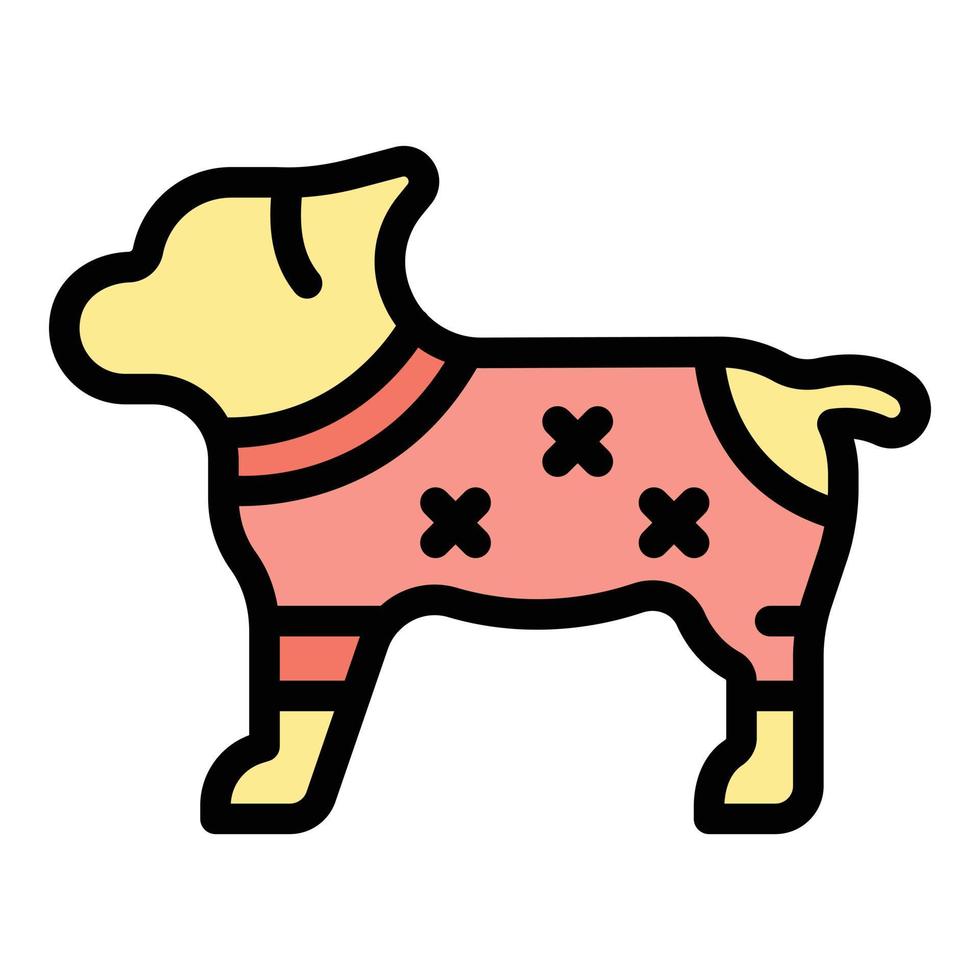 Cloth dog icon color outline vector