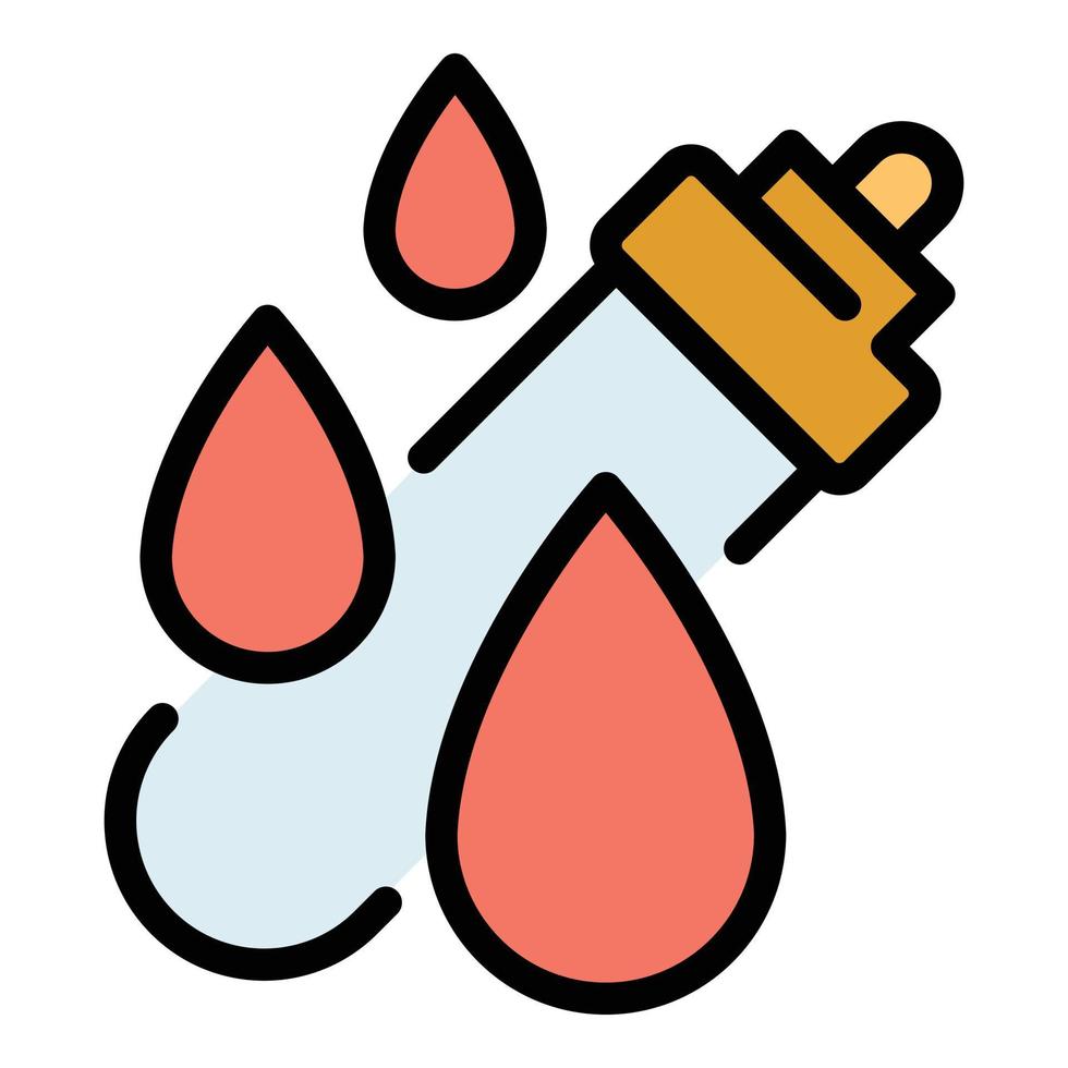 Chemical drop test tube icon color outline vector