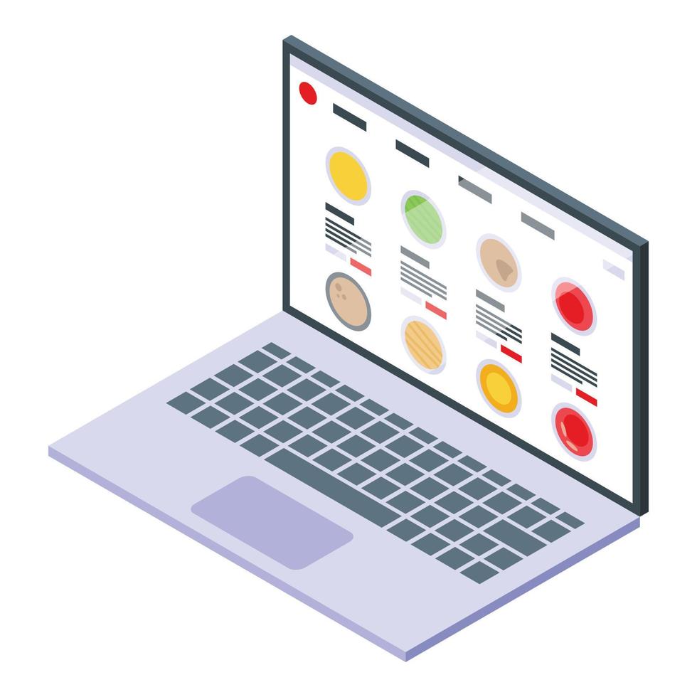 Online food shop icon isometric vector. Delivery courier vector