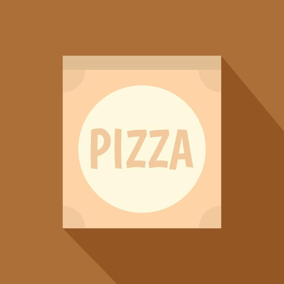Cardboard box with pizza icon, flat style vector