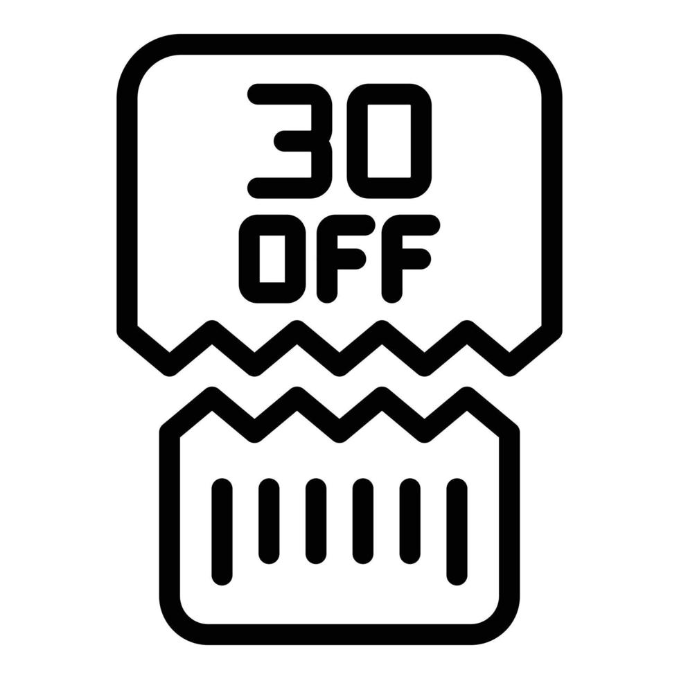 Price cut off icon outline vector. Code promo vector