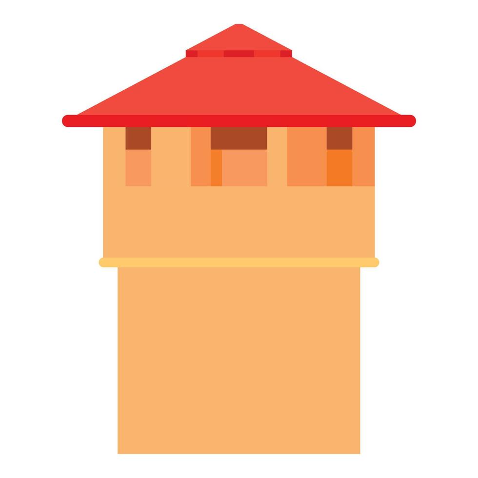 Ancient fort tower icon, cartoon style vector