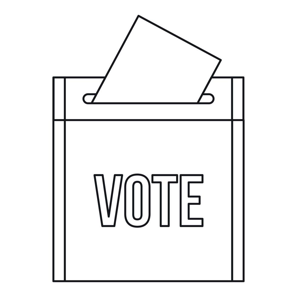 Vote box icon, outline style vector