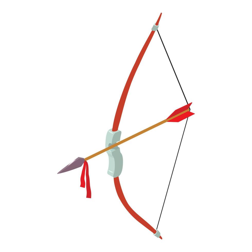 Archery icon, isometric style vector