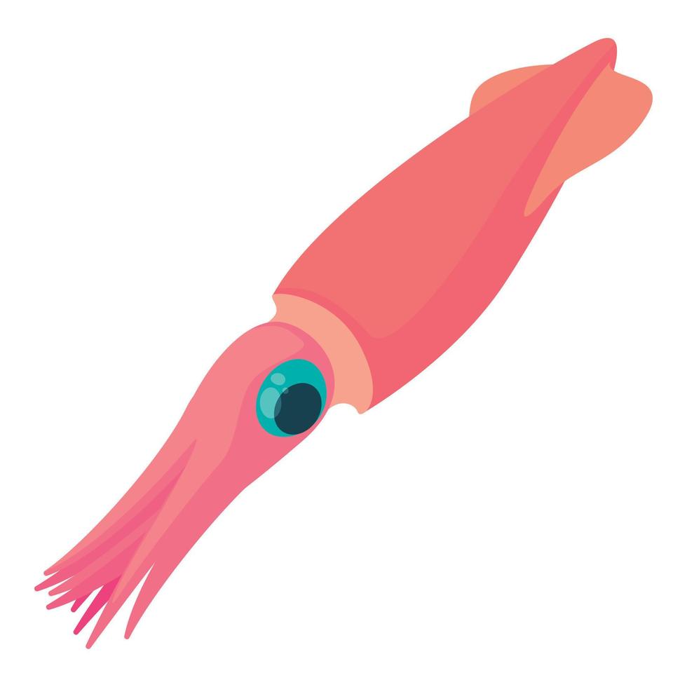 Squid icon, cartoon style vector