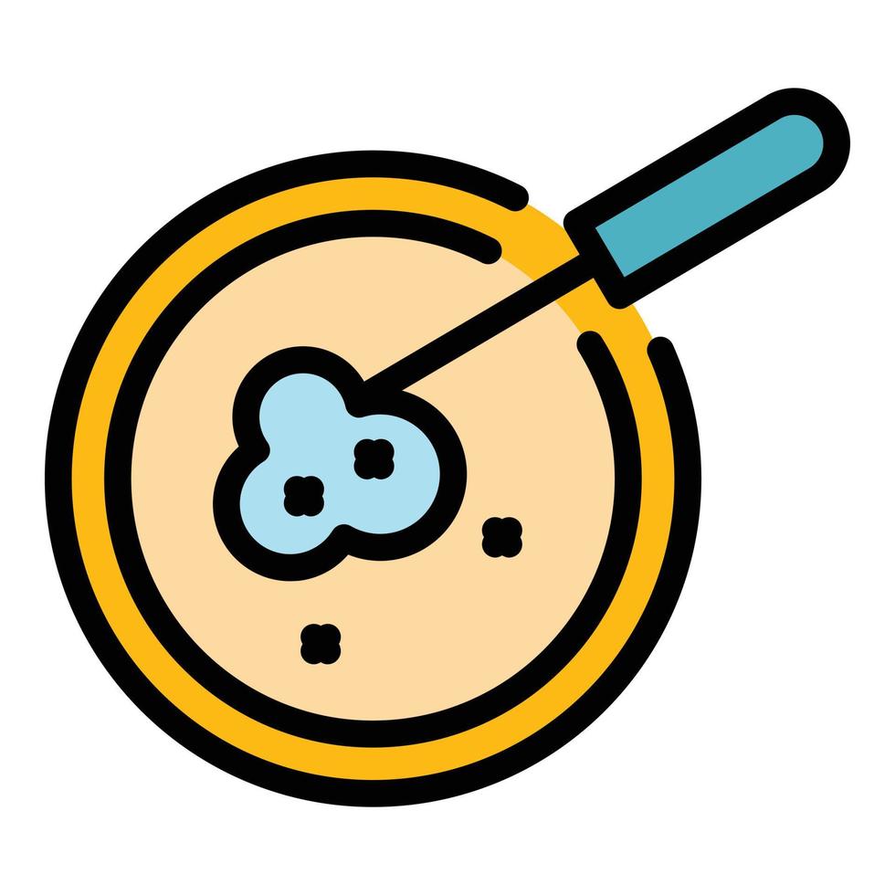 Lab petri dish icon color outline vector