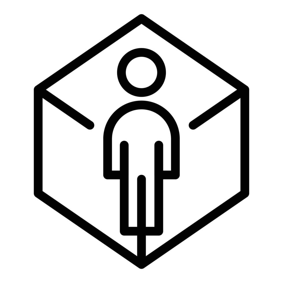 Vr reality icon outline vector. Video degree vector