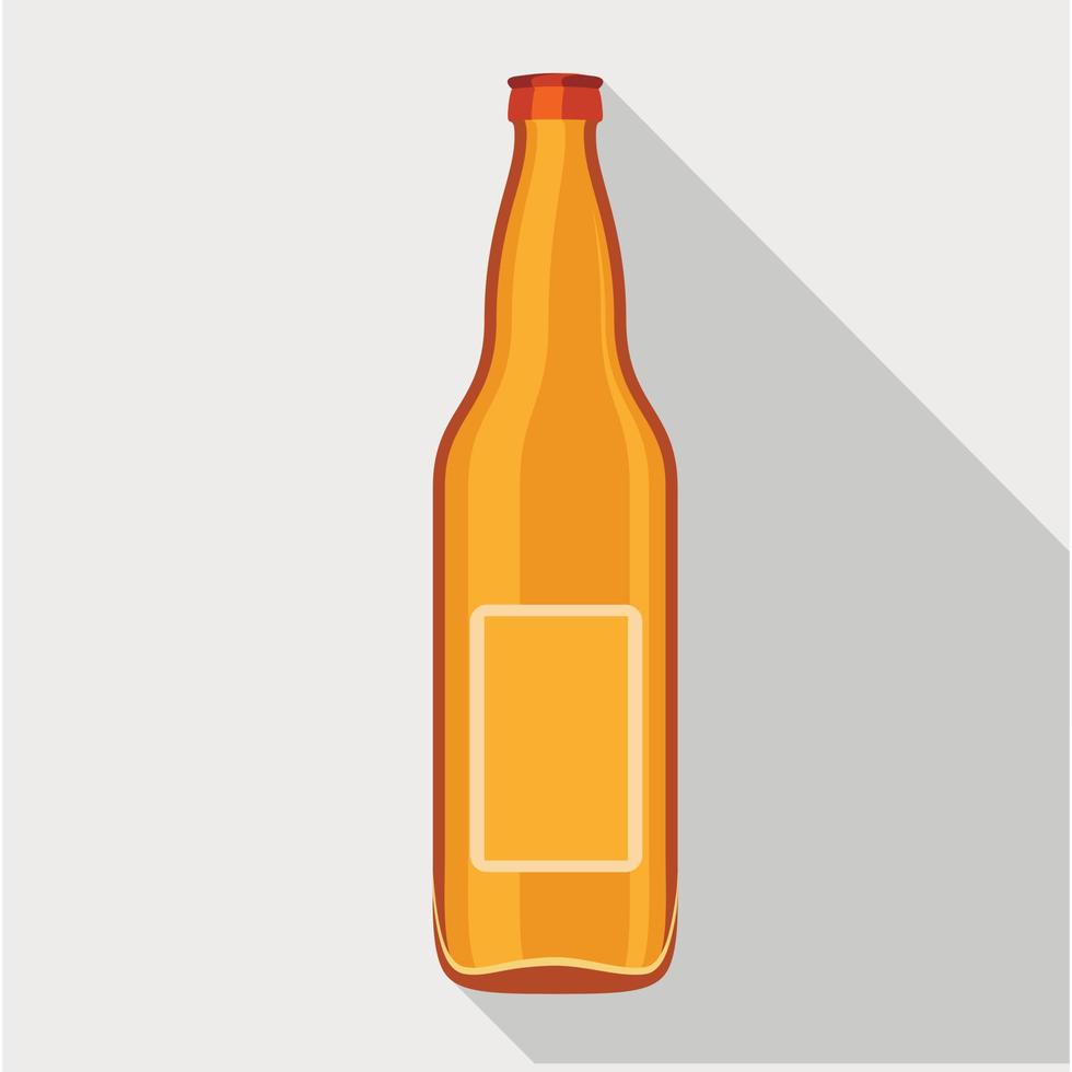 Beer bottle icon, flat style vector