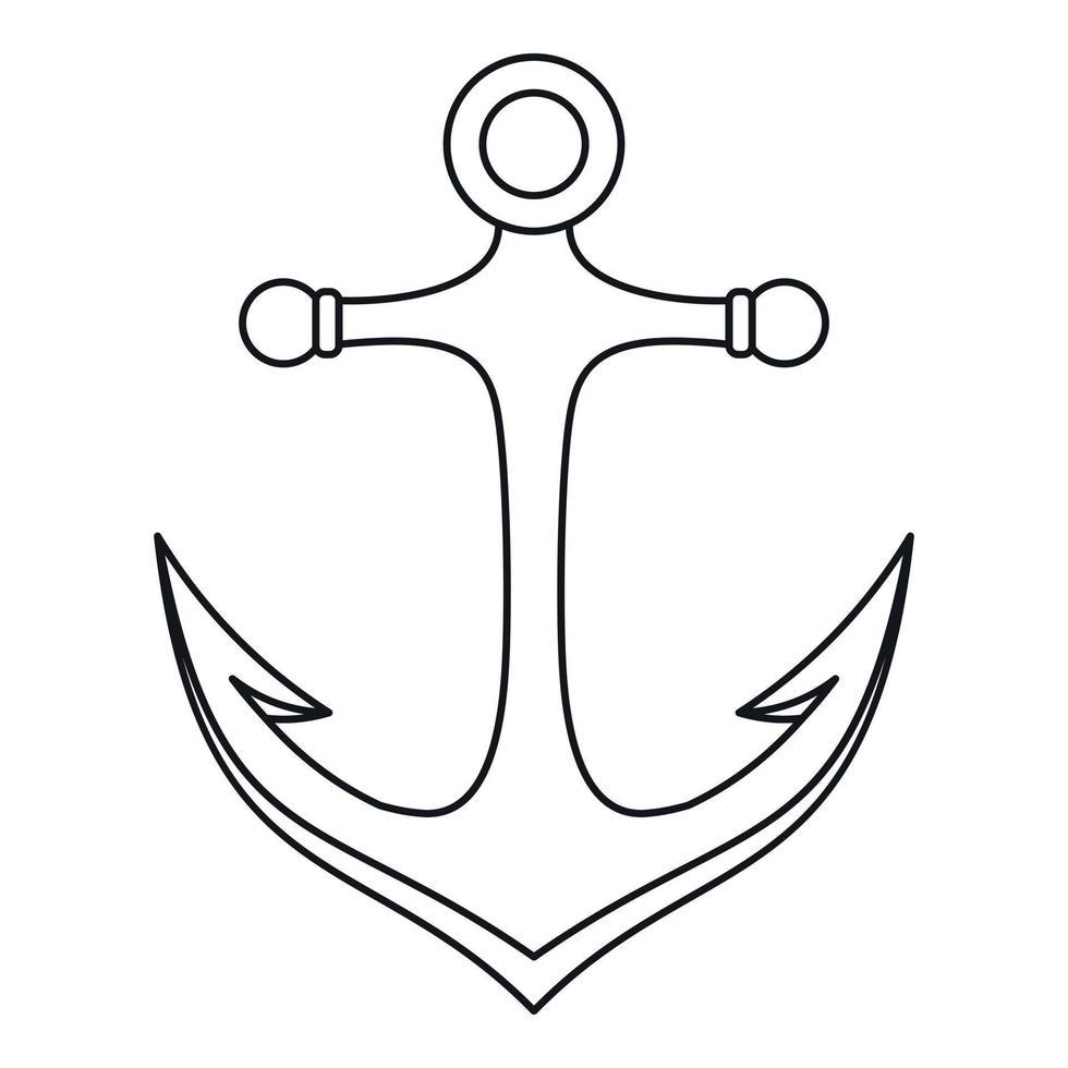 Anchor icon, outline style vector