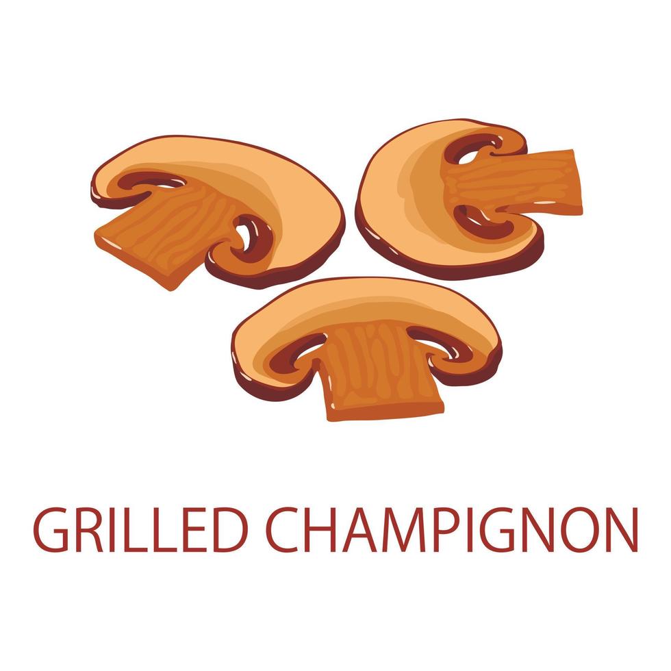 Grilled champignon icon, isometric style vector