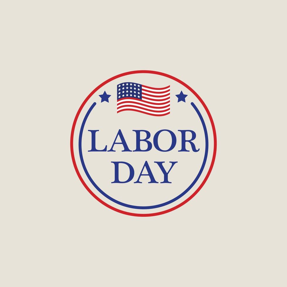 May labor day logo, flat style vector