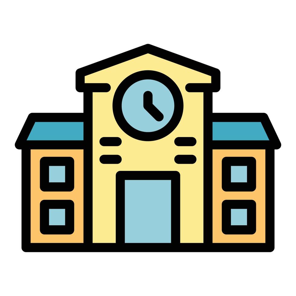 Cathedral building icon color outline vector