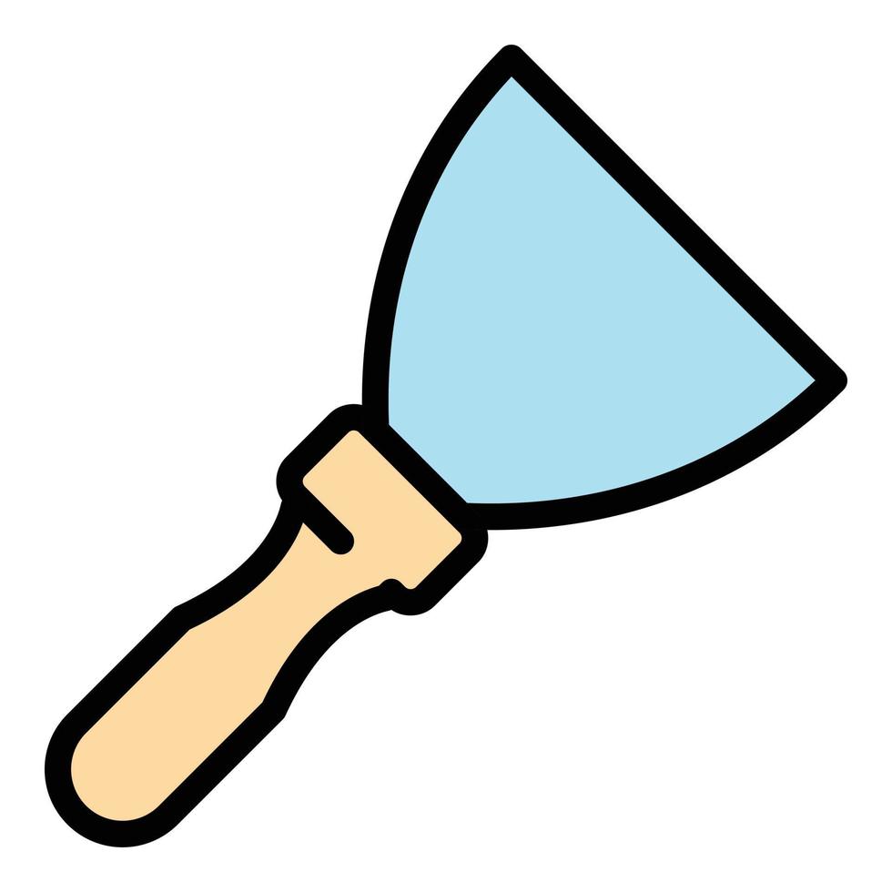 Hand trowel icon color outline vector