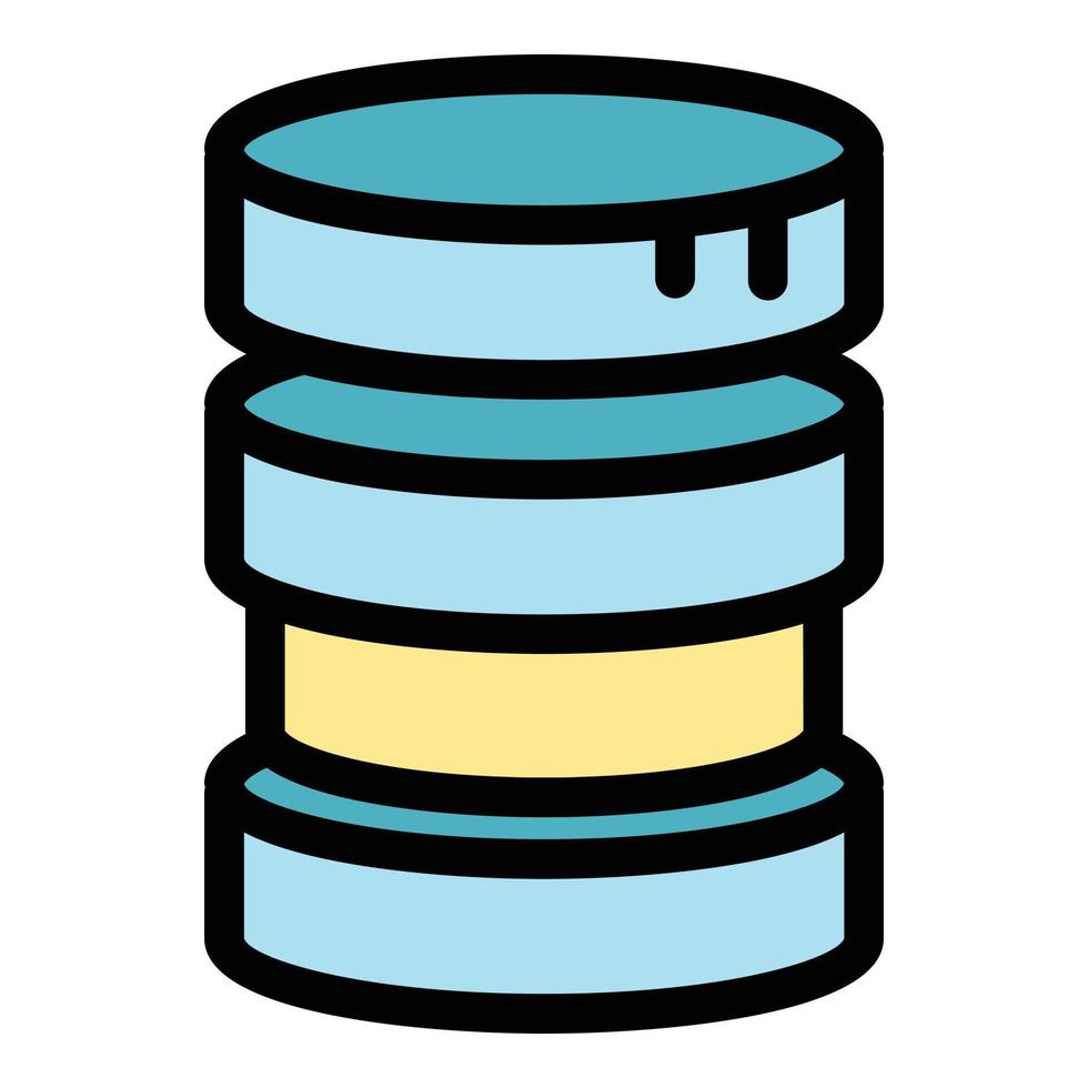 Server data icon color outline vector