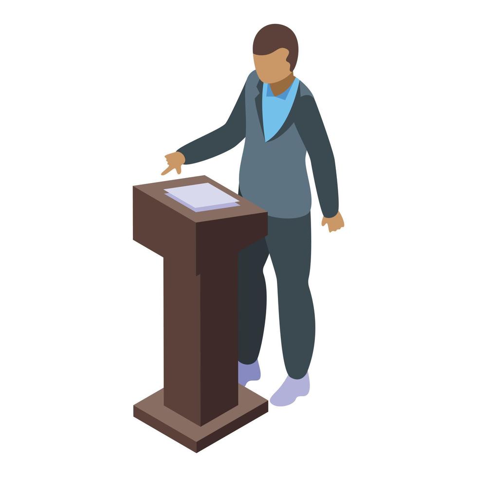 Business motivational speaker icon isometric vector. Seminar audience vector