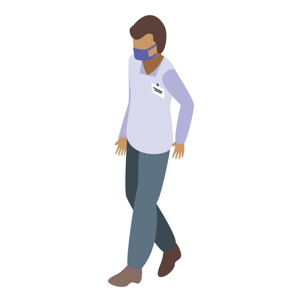Control safety icon isometric vector. Medical worker vector