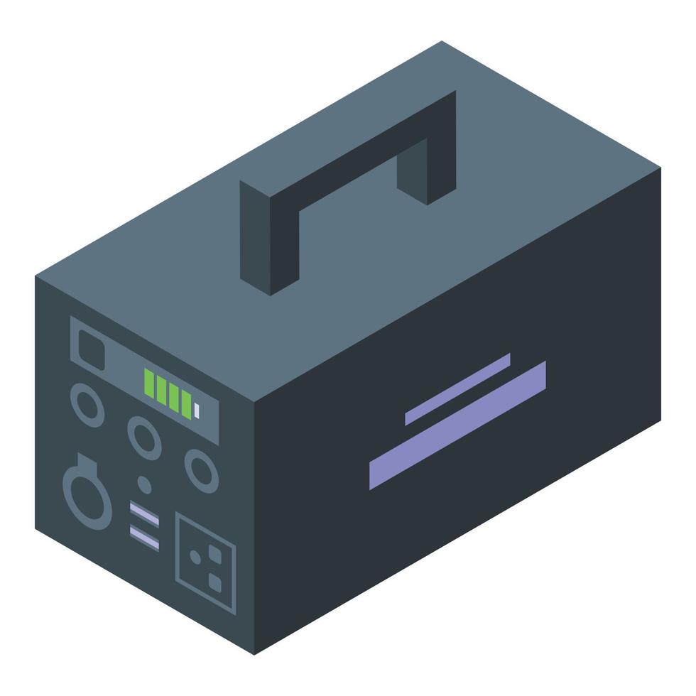 Solar panel transformator icon isometric vector. Sun supply vector