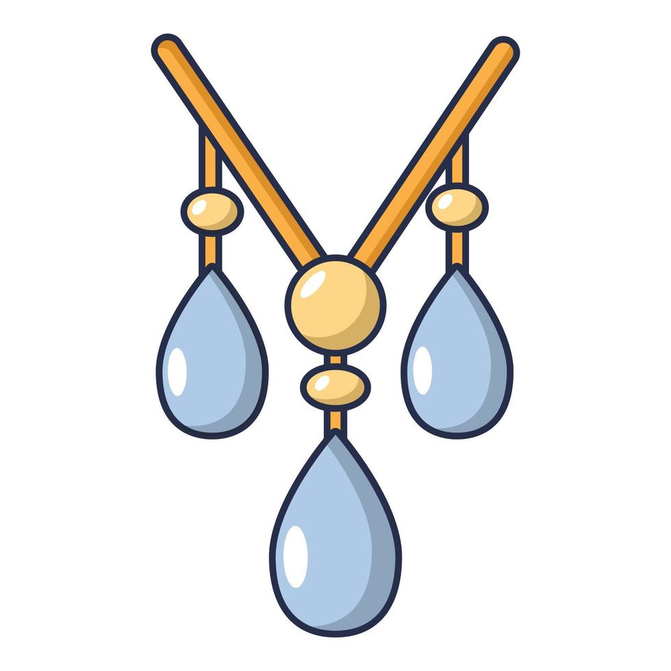 Pearl necklace icon, cartoon style vector