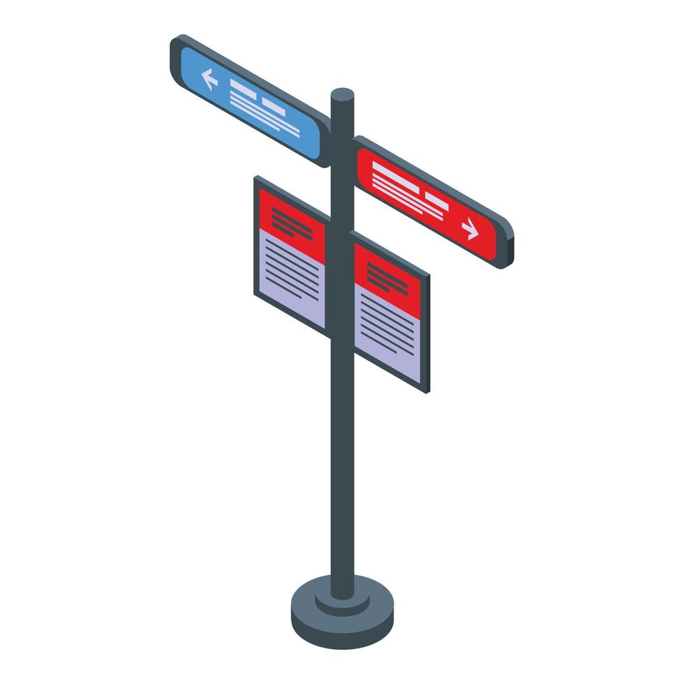 Metro direction pillar icon isometric vector. Subway ticket vector