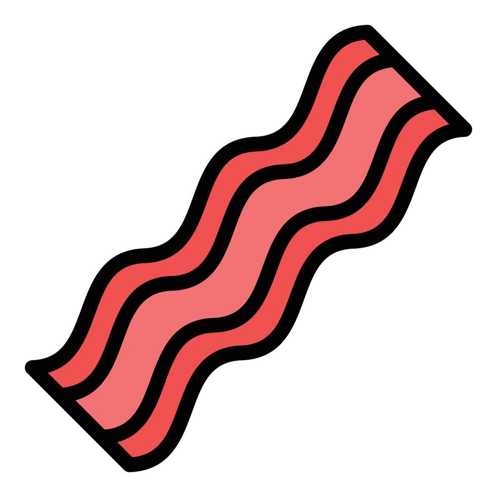 Bacon crispy icon color outline vector