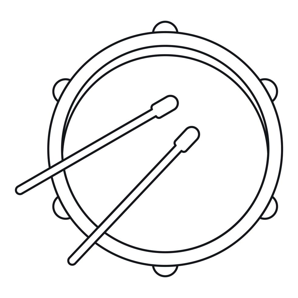 Drum icon, outline style vector