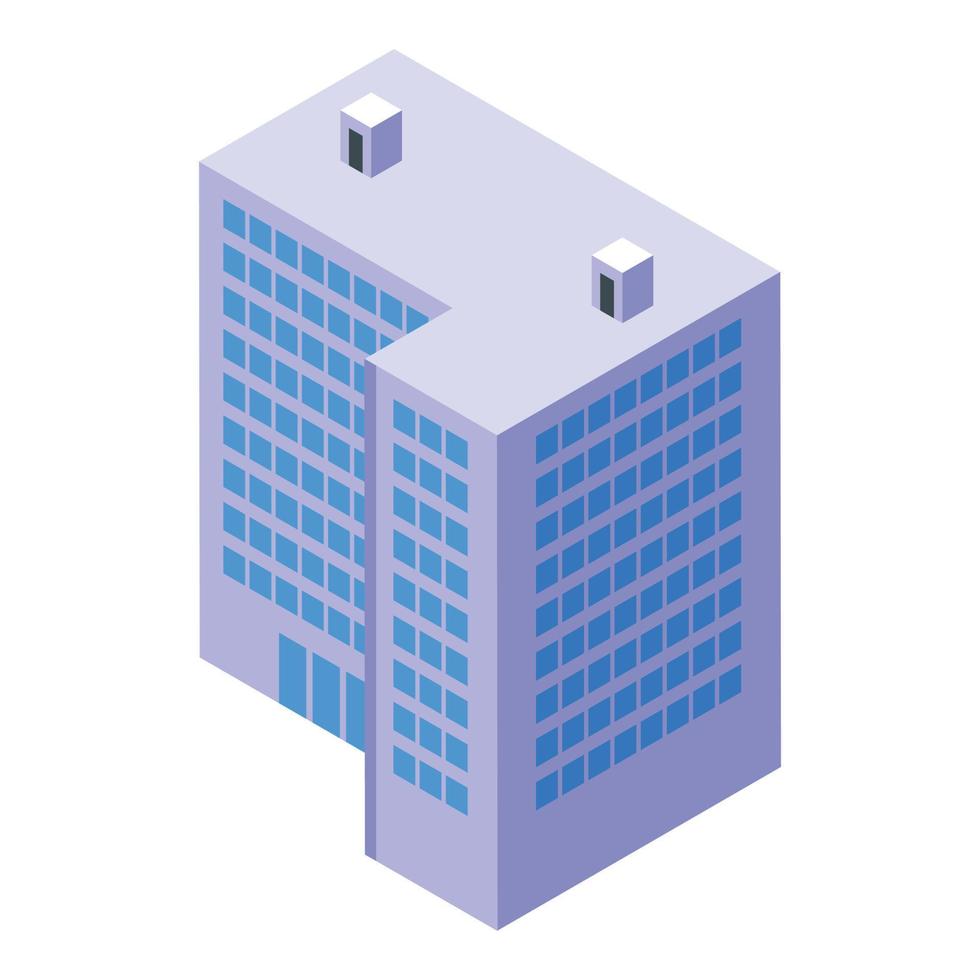 Style multistory building icon isometric vector. City house vector