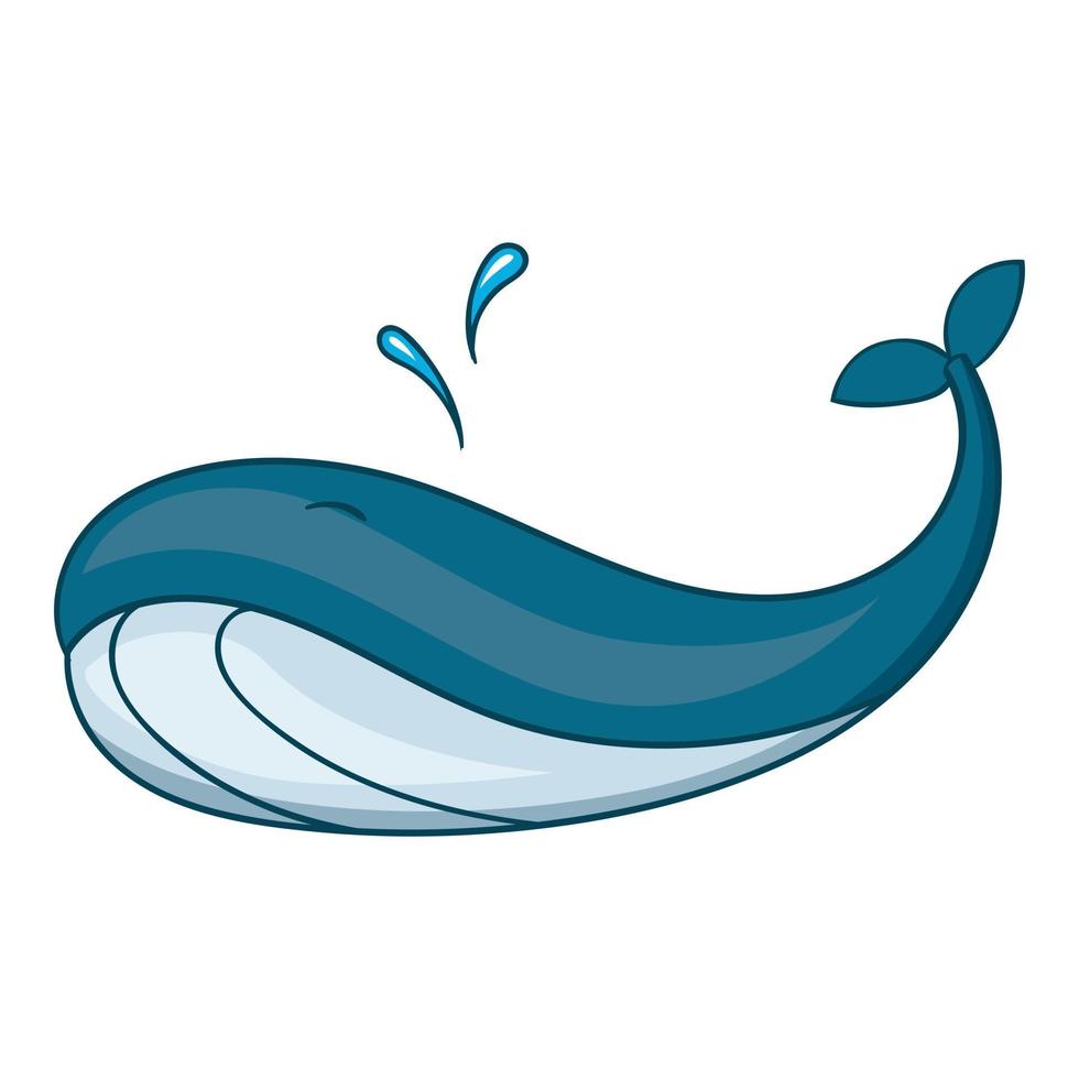Whale icon, cartoon style vector