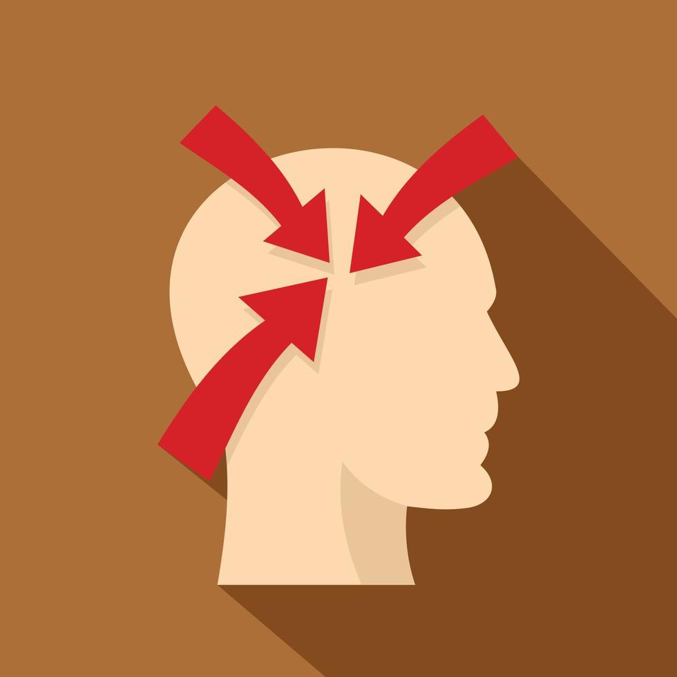 Profile of the head with red arrows inside icon vector